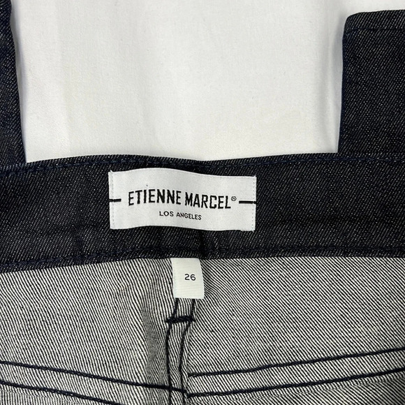 Etienne Marcel Los Angeles Dark Wash Zipper Moto Skinny Jean Size 26 - Picture 4 of 13